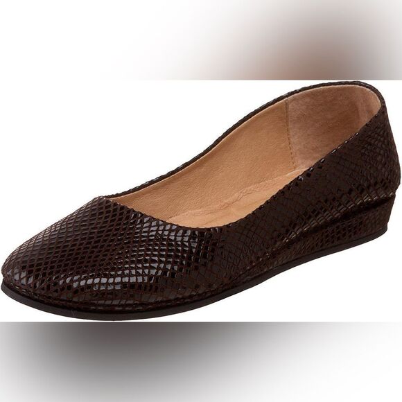 French Sole Brown Textured Flats - Picture 1 of 9